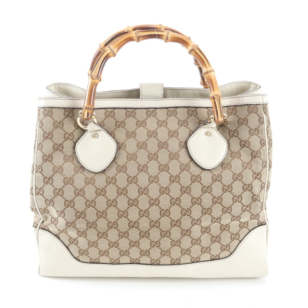 ■美品 グッチ バンブーGGキャンバス 282317 トート バッグ