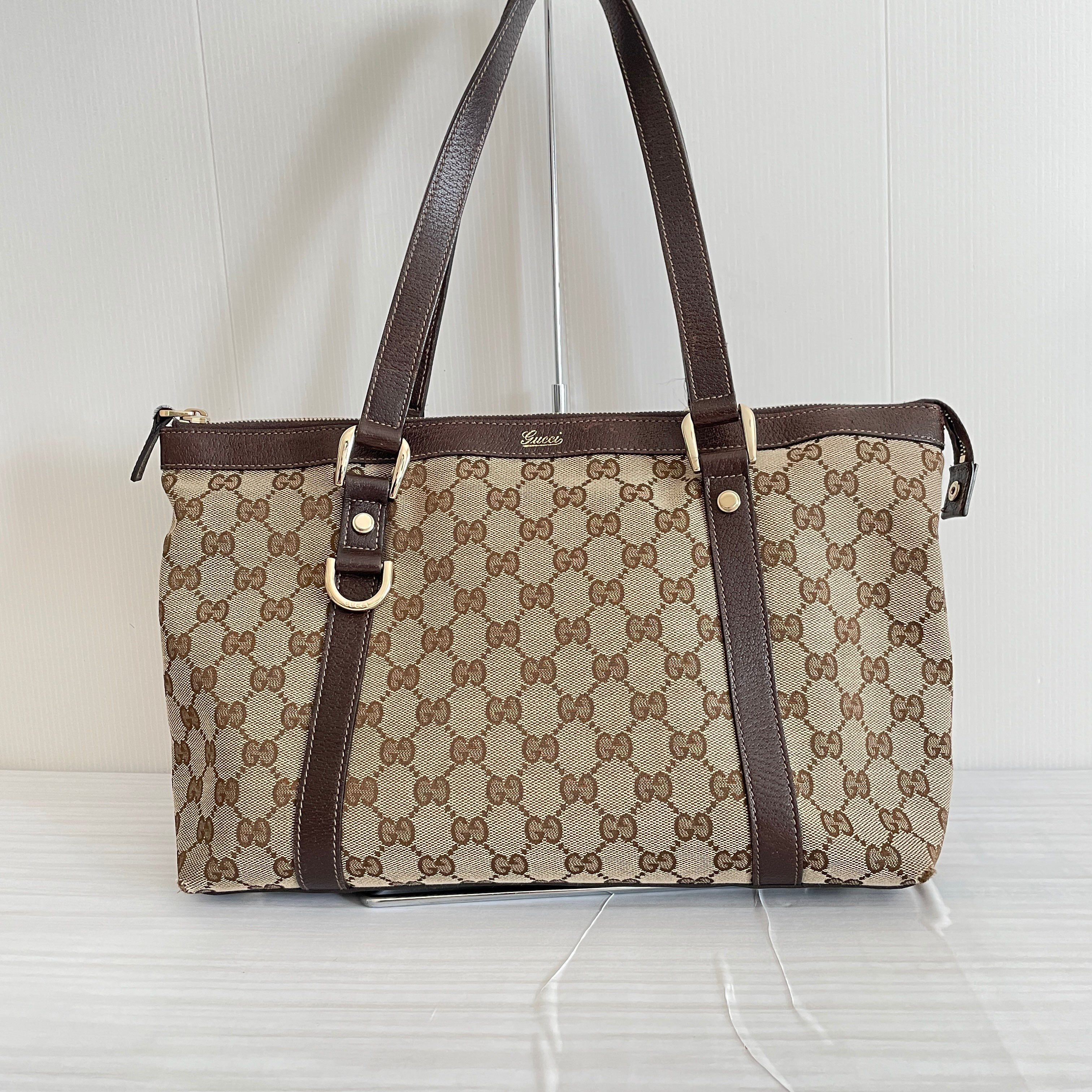 GUCCI GG Canvas Abbey Tote Bag "Brown"