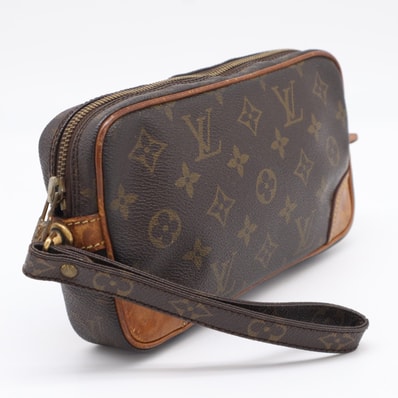 LOUIS VUITTON ルイ・ヴィトン モノグラム マルリー ドラゴンヌPM M51827 ショルダーバッグ ブラウン ベージュ コーティングキャンバス レザー メンズ