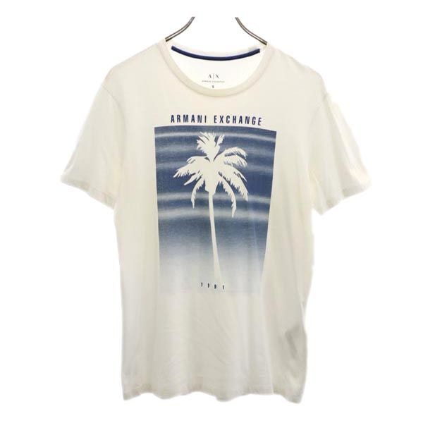 ARMANI EXCHANGE アルマーニエクスチェンジ プリント 半袖 Tシャツ S 白系