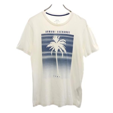 ARMANI EXCHANGE アルマーニエクスチェンジ プリント 半袖 Tシャツ S 白系