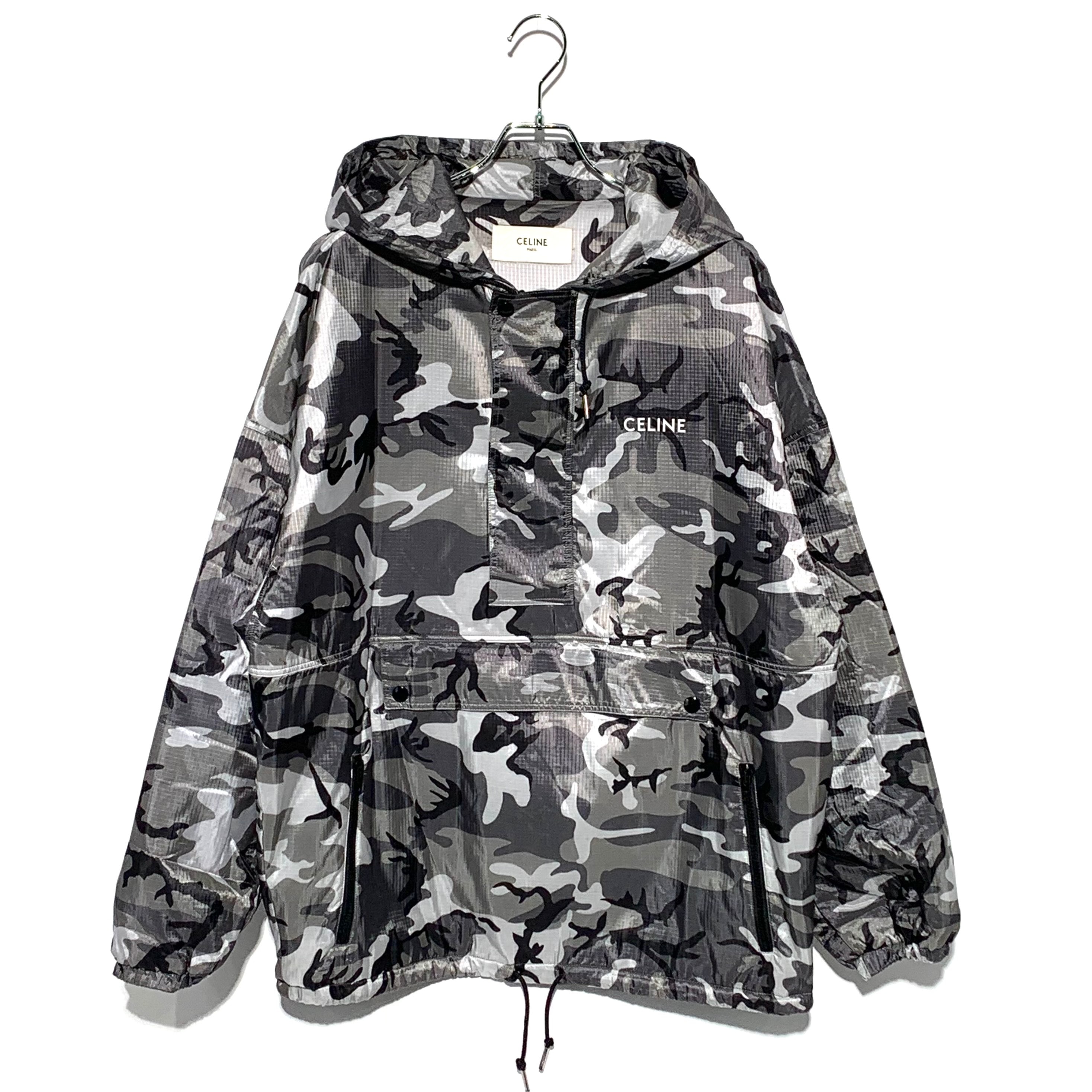 CELINE Camouflage Pattern Half Zip Nylon Jacket "Gray"