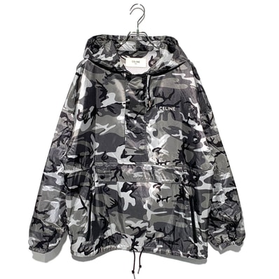 CELINE Camouflage Pattern Half Zip Nylon Jacket "Gray"