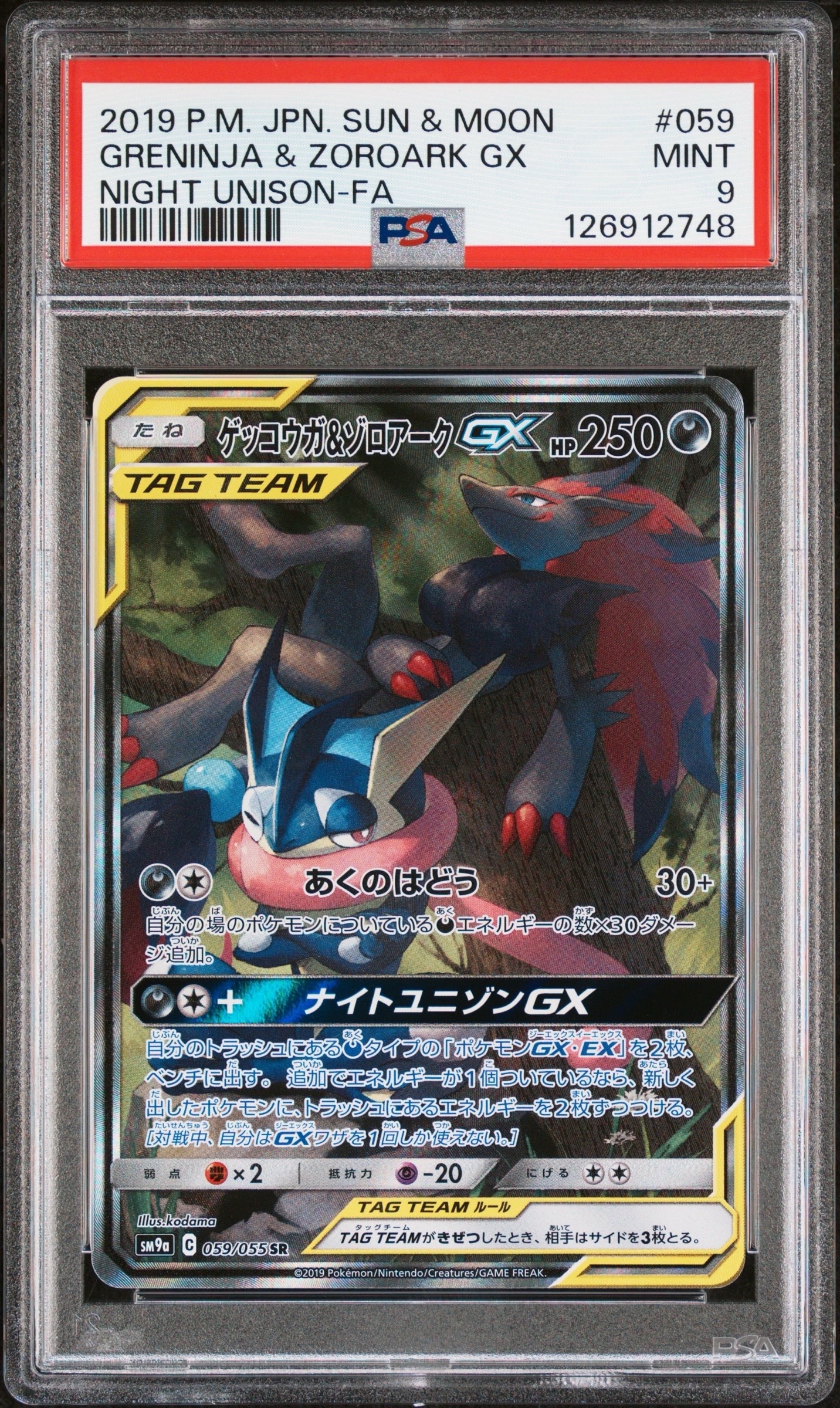 ゲッコウガ&ゾロアークGX SR: SA[SM9a 059/055](強化拡張パック「ナイトユニゾン」)