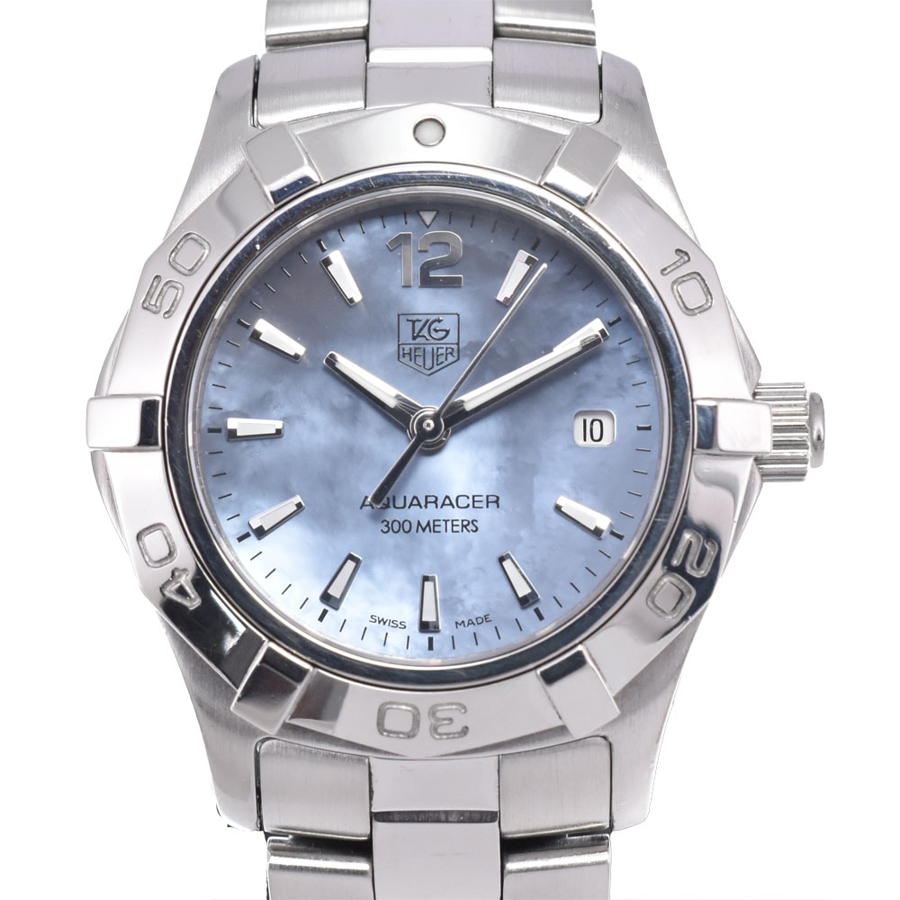 タグホイヤー TAG HEUER WAF1417.BA0823 アクアレーサー デイト ブルーシェル クォーツ レディース 良品 腕時計 C#149576