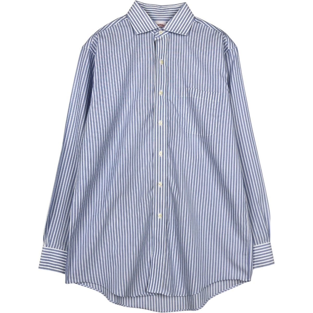 古着 ブルックスブラザーズ Brooks Brothers 346 ワイドカラー 長袖 コットンストライプシャツ メンズL相当/eaa676453