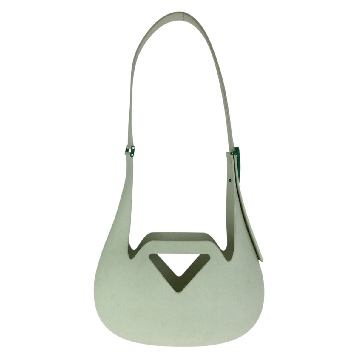 BOTTEGAVENETA ボッテガヴェネタ ザ・ポイント パンチ グリーン ラバー ショルダーバッグ 1-0294218 【中古】
