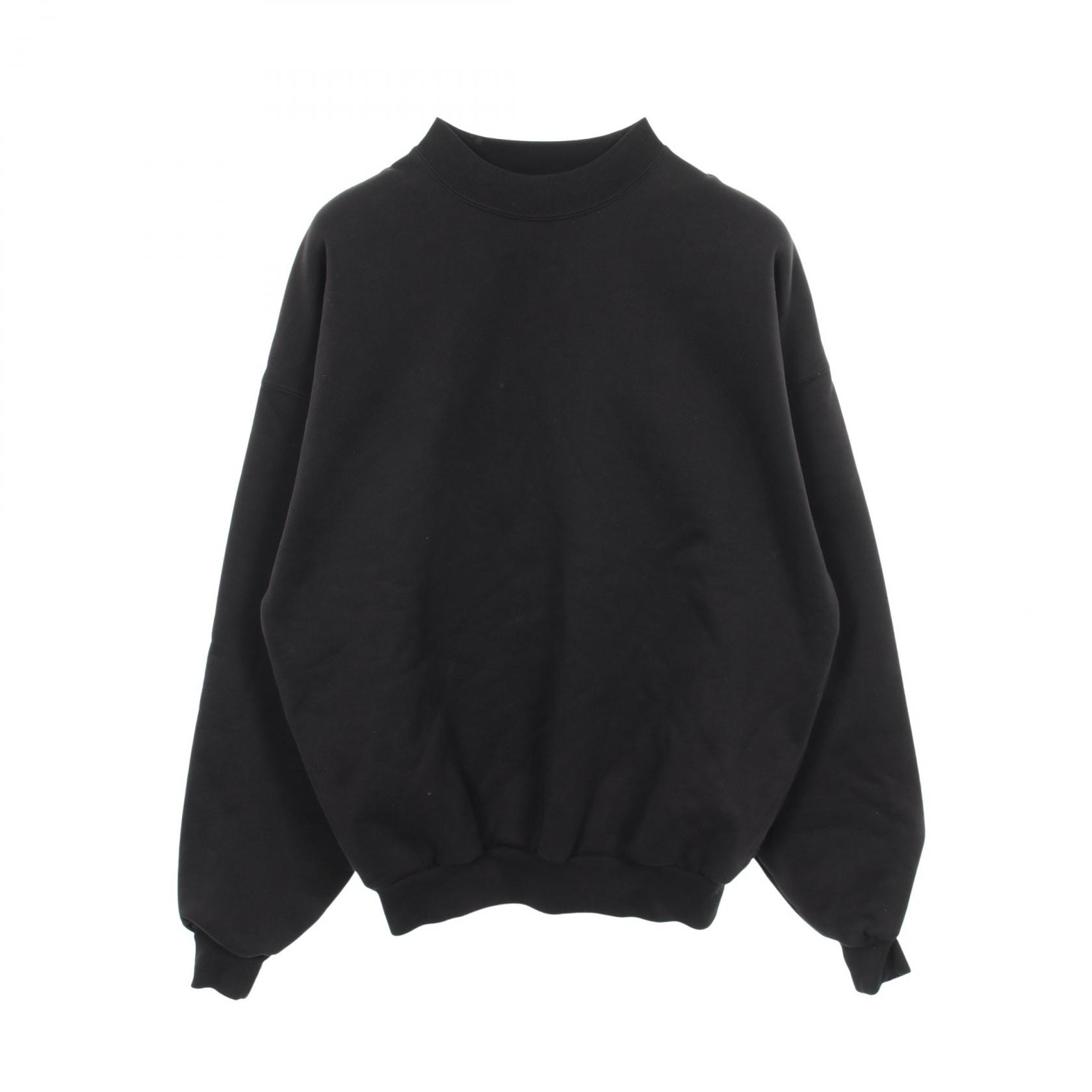 バレンシアガ BALENCIAGA GARDE ROBE ケアラベルプリント クルーネック スウェット 衣料品 トップス コットン メンズ ブラック系 【中古】