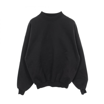 バレンシアガ BALENCIAGA GARDE ROBE ケアラベルプリント クルーネック スウェット 衣料品 トップス コットン メンズ ブラック系 【中古】