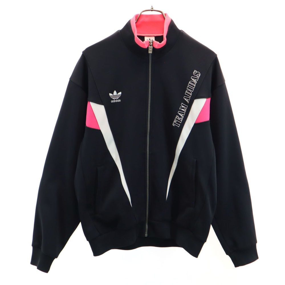 adidas アディダス 80s デサント製 ヴィンテージ トレフォイルロゴ トラックジャケット O ブラック ジャージ