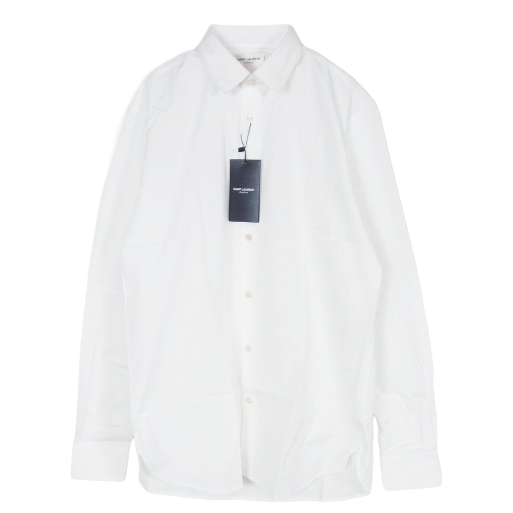 SAINT LAURENT サンローラン 長袖シャツ 638427 Y217W ユニフォーム プレーン 長袖 ドレスシャツ ホワイト系 37【中古】