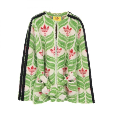 グッチ GUCCI GUCCI × adidas トレフォイル ニットジャケット カーディガン 衣料品 トップス ナイロン レディース グリーン系 / マルチカラー 717694 【中古】