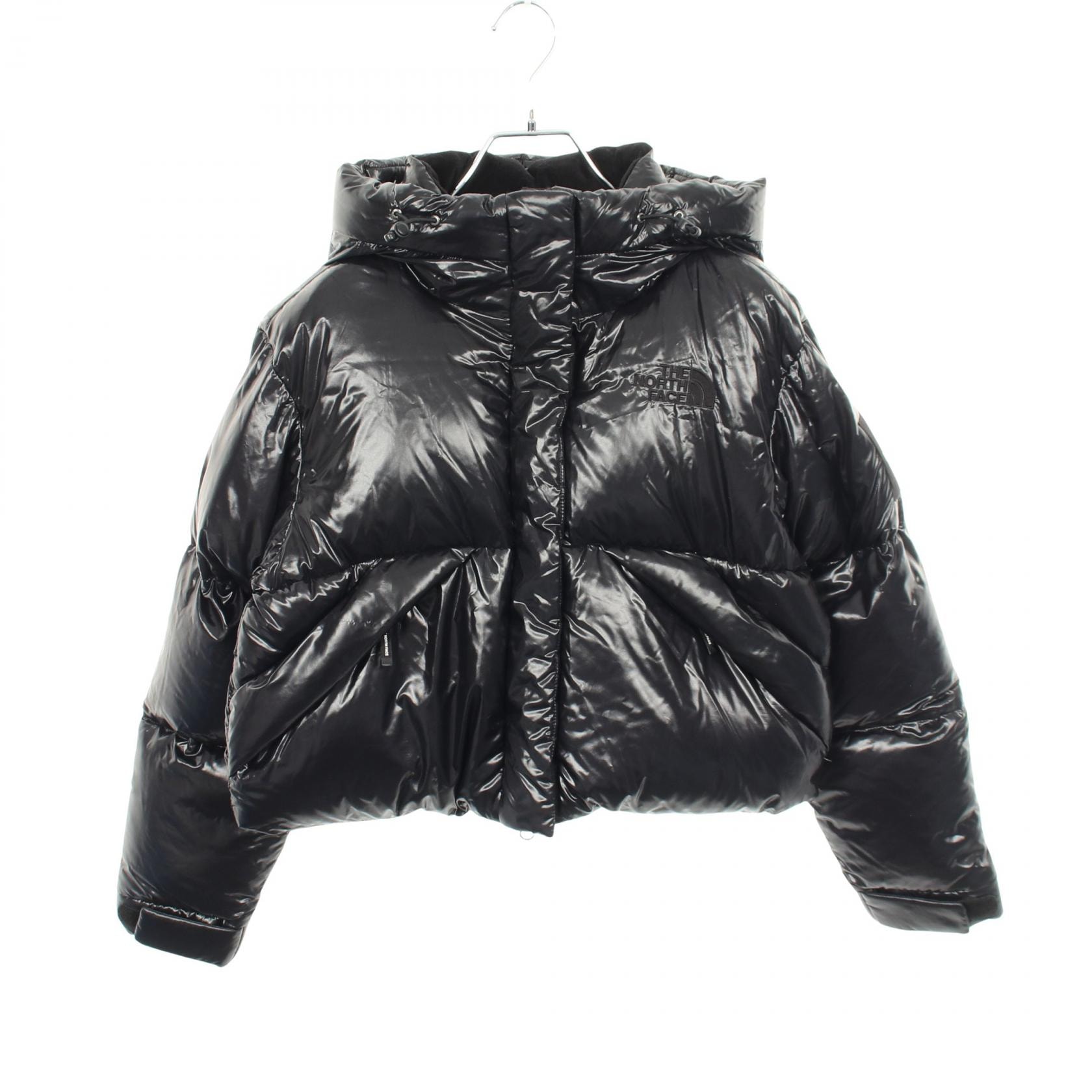 ザ・ノースフェイス THE NORTH FACE W'S GLOSSY ELBERON RDS DOWN JACKET フード付き クロップド ダウンジャケット 衣料品 アウター ナイロン レディース ブラック系 【中古】
