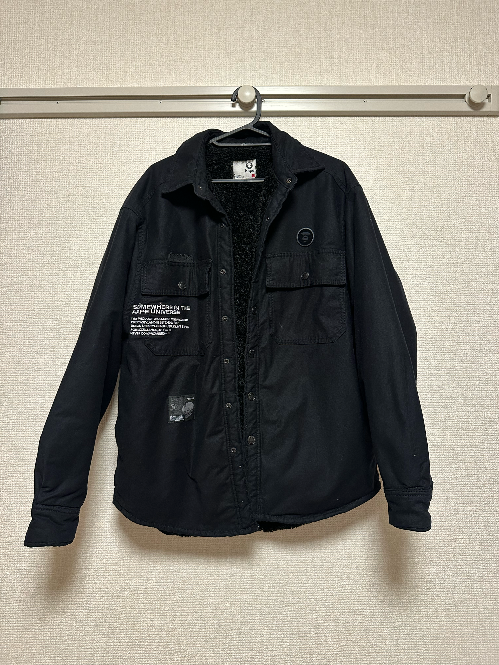 AAPE Moonface パッチ シャツジャケット