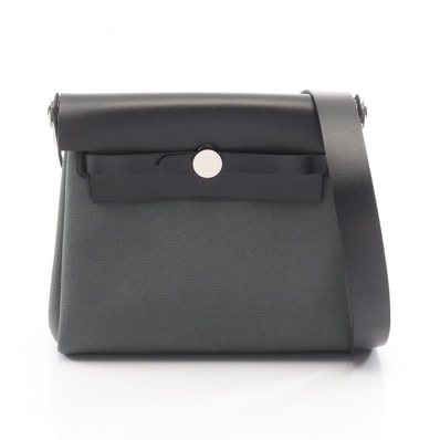 エルメス HERMES エールバッグジップ ミニ ショルダーバッグ バッグ キャンバス レザー ヴァッシュハンター / トワルミリタリー ヴァッシュハンター K刻印(2025年製造) レディース グリーン系 / ブラック系 【中古】