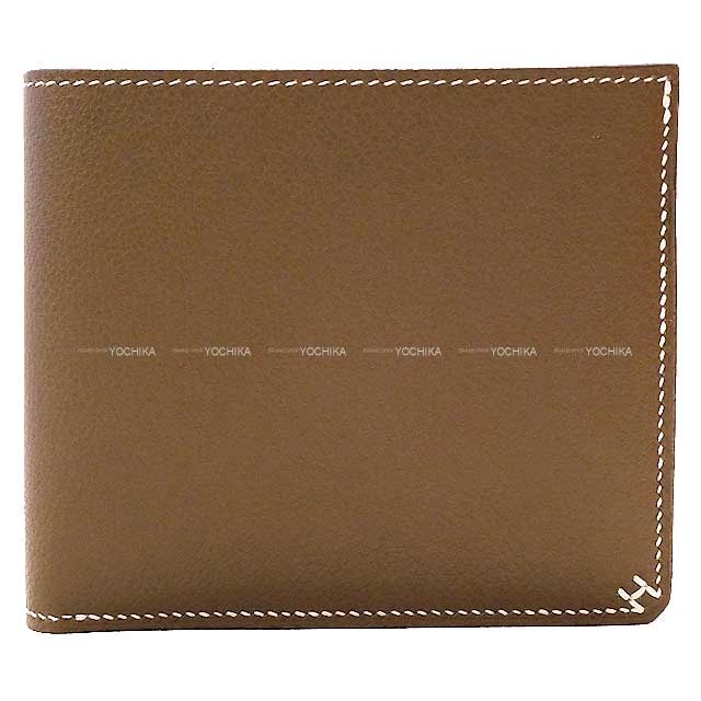 HERMES エルメス 二つ折り財布 Hセリエ コンパクト バイアスH エトープ (エトゥープ) エバーカラー(エヴァーカラー) シルバー金具 B刻印 新品未使用