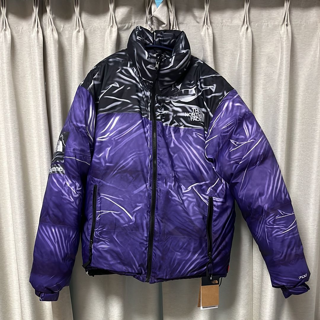 Supreme x The North Face Trompe Loeil Printed Nuptse Jacket "Purple"