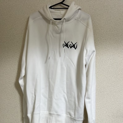 sacai KAWS Flock Print Hoodie "White"
