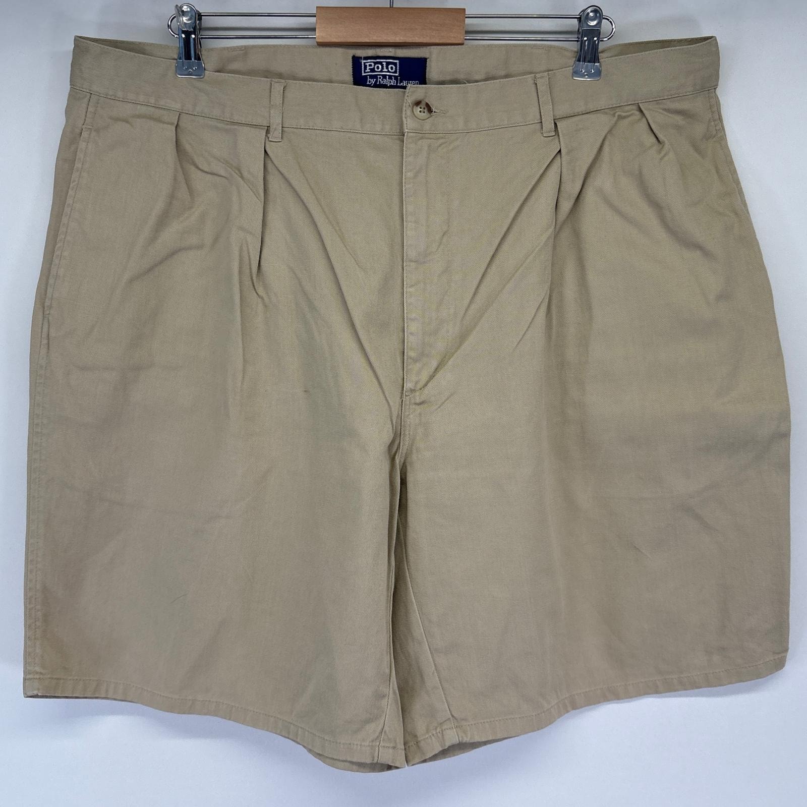 古着 90's/90年代 ポロバイラルフローレン Polo by Ralph Lauren ショートパンツ ポロチノ 大きいサイズ ハーフ w42  ベージュ メンズ