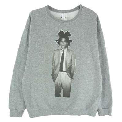 WACKO MARIA ワコマリア スウェット BASQUIAT-WM-SS05 JEAN-MICHEL BASQUIAT バスキア SWEAT SHIRT クルーネック スウェットシャツ トレーナー グレー系 L【中古】