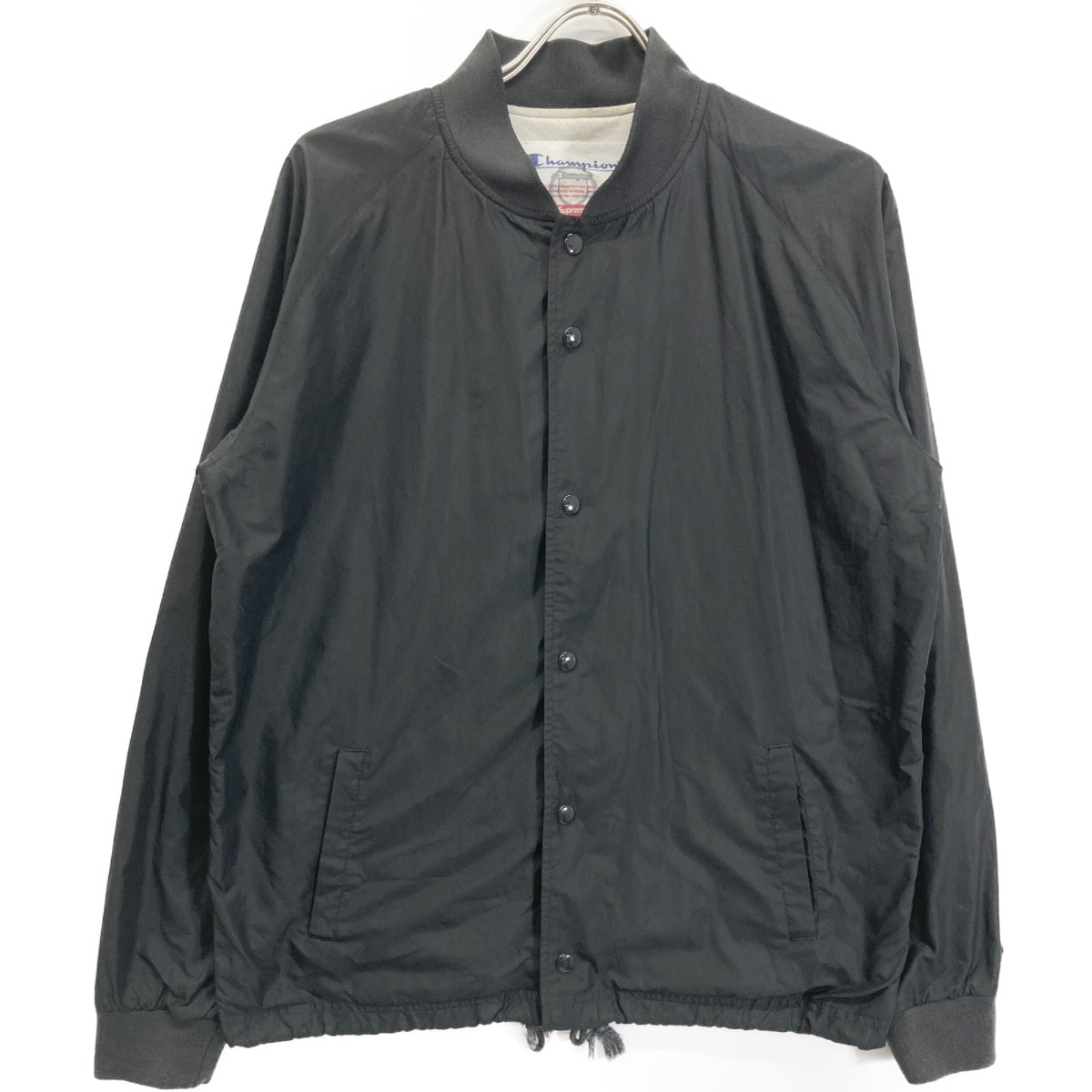 チャンピオン ×SUPREME 10SS ブラック Custom Coaches Jacket M