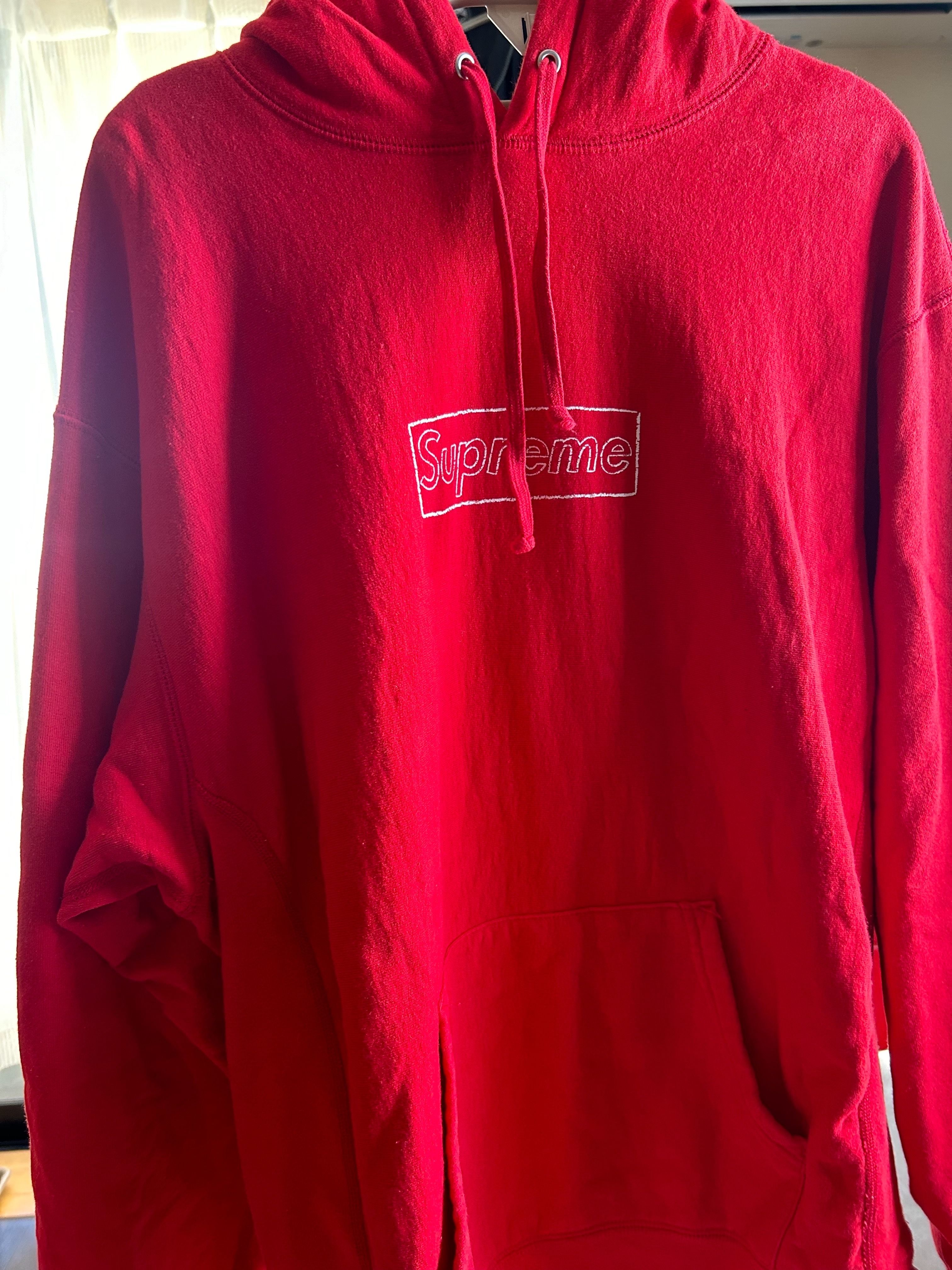 Supreme KAWS Chalk Logo Hooded Sweatshirt "Red"(2021)