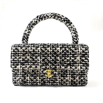 シャネル ツイード マトラッセ 親子バッグ ハンドバッグ ゴールド金具 スパンコール 親のみ ヴィンテージ CHANEL 正規品【鑑定済み】