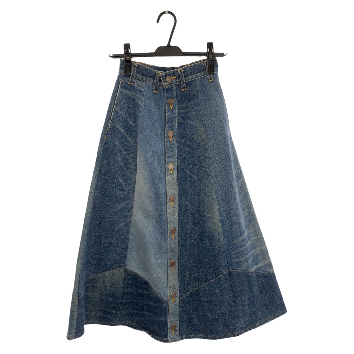 美品 CELINE セリーヌ サイズ24 ブルー コットン ロングスカート 603190 【中古】