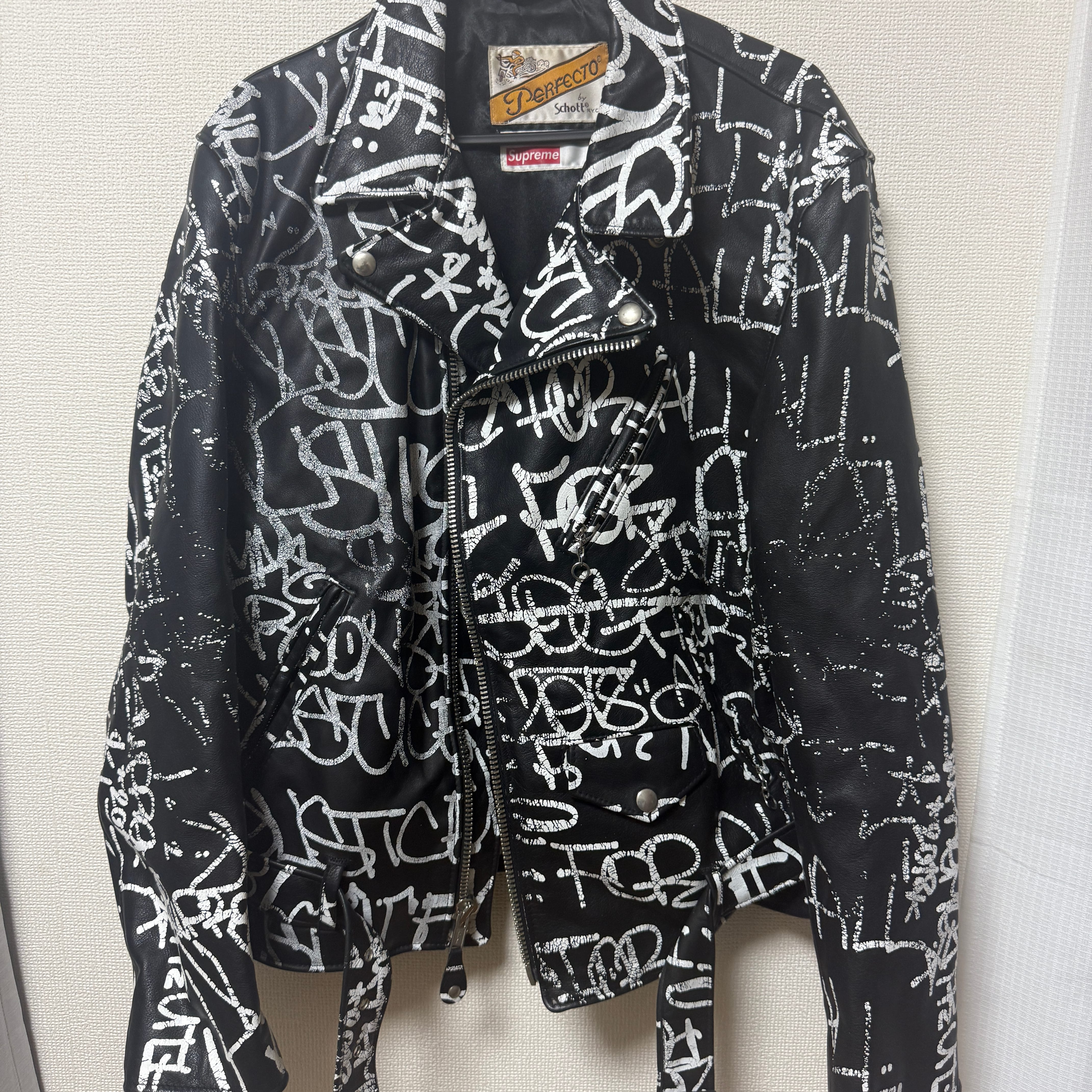 Supreme / Comme des Garçons SHIRT® Schott® Painted Perfecto Leather Jacket "Black"