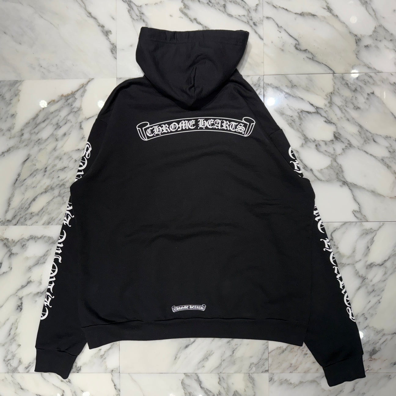 Chrome Hearts Back Scroll Label Logo Pullover Hoodie "Black"