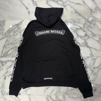 Chrome Hearts Back Scroll Label Logo Pullover Hoodie "Black"