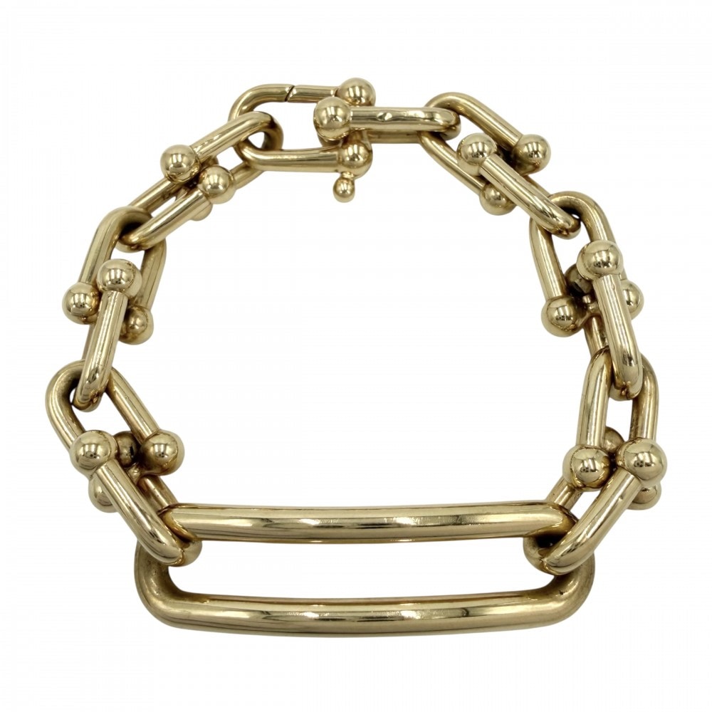 TIFFANY&Co. ティファニー ブレスレット ハードウェア リンク ブレスレット アクセサリー ジュエリー 18金YG Au750 K18イエローゴールド    ゴールド レディース 約21.1g【中古品】