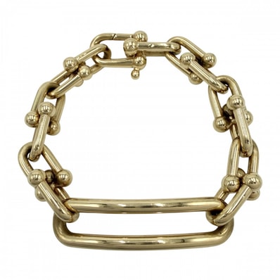 TIFFANY&Co. ティファニー ブレスレット ハードウェア リンク ブレスレット アクセサリー ジュエリー 18金YG Au750 K18イエローゴールド ゴールド レディース 約21.1g【中古品】