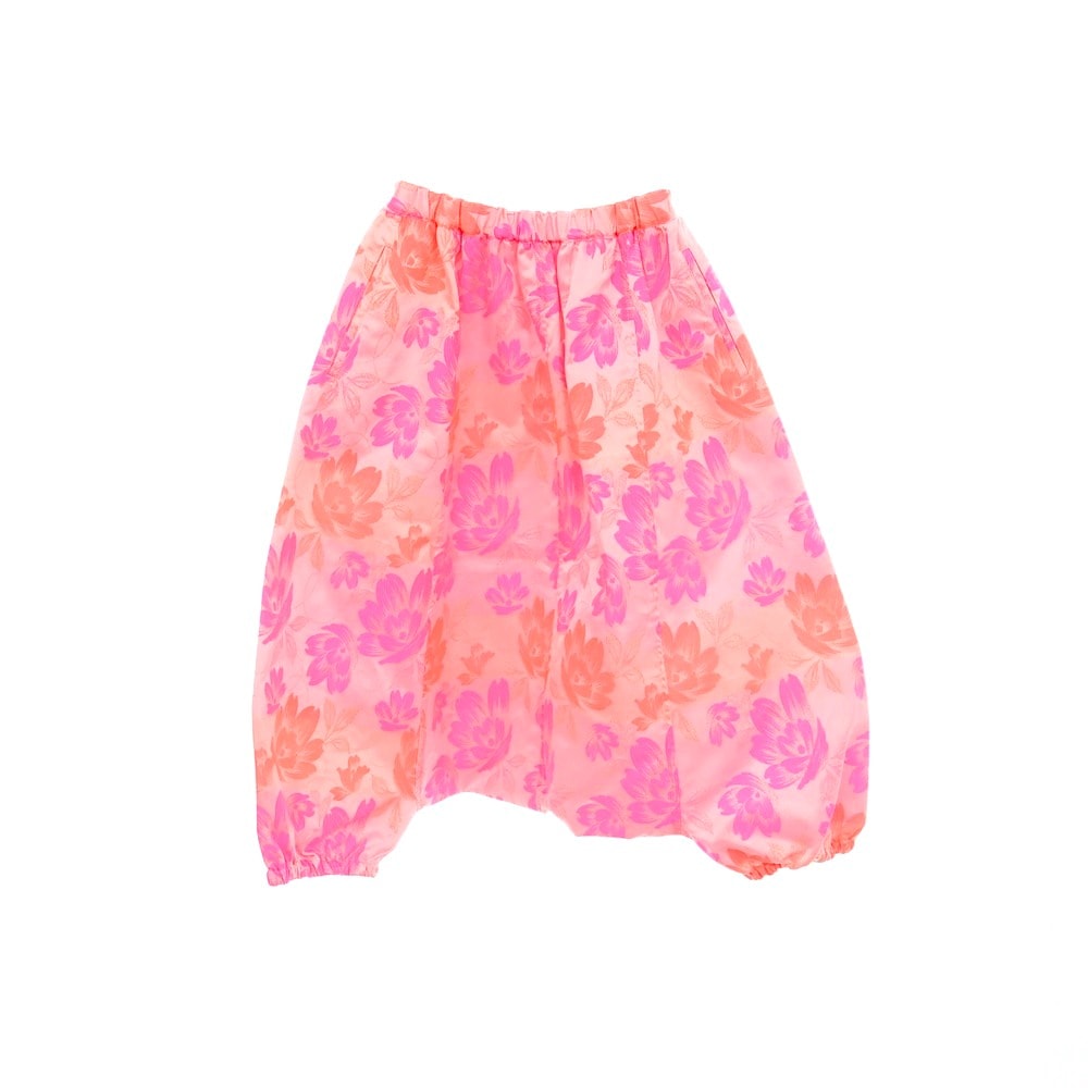 【中古】コムデギャルソン コムデギャルソン COMME des GARCONS COMME des GARCONS 2026年春夏 ポリエステルキュプラ ジャカード 花柄 イージー サルエルパンツ ピンク系【サイズS】【レディース】