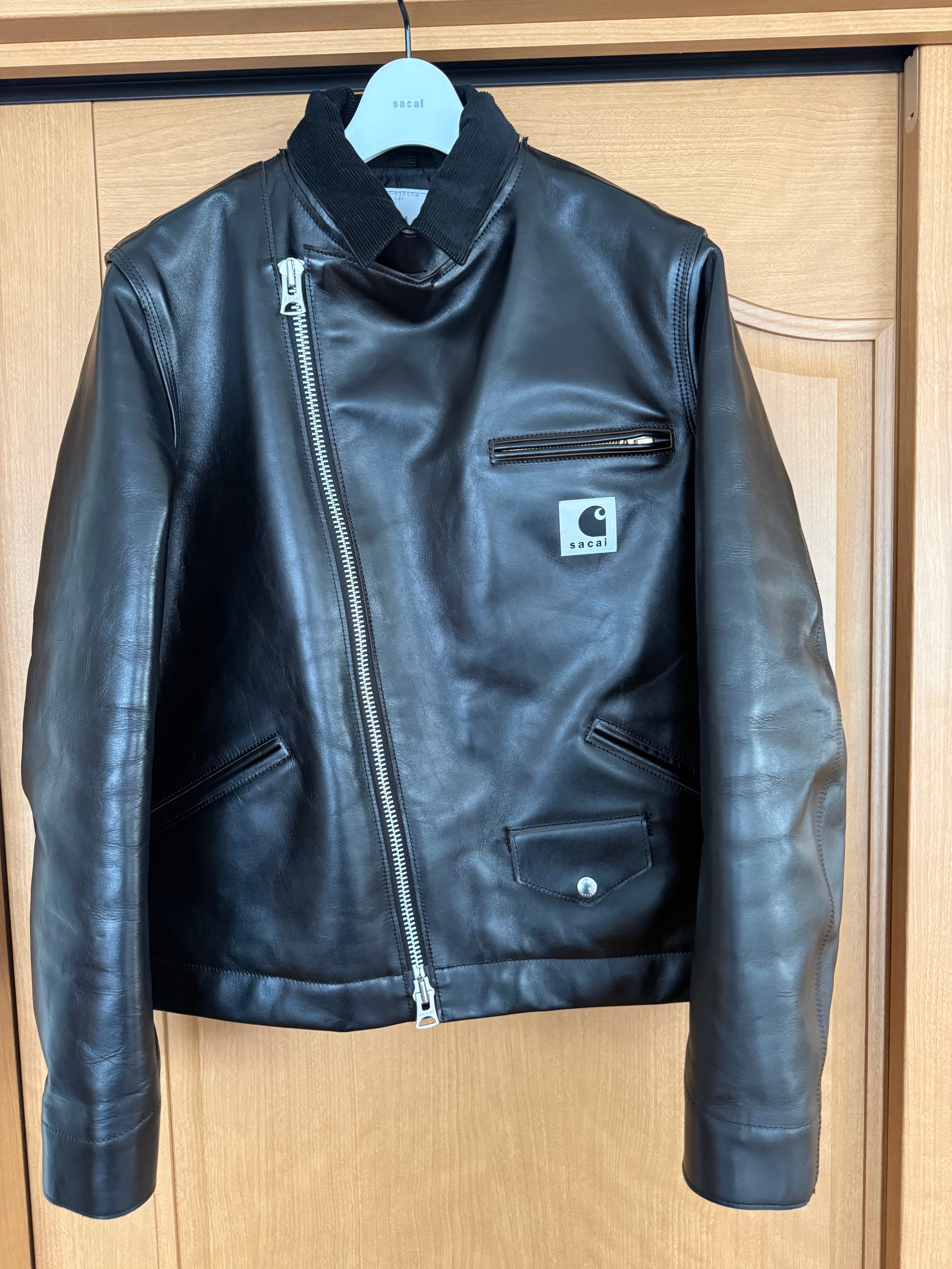 sacai x Carhartt WIP Leather Jacket Mens "Black"