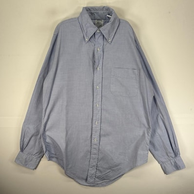 古着 90's/90年代 ブルックスブラザーズ Brooks Brothers 長袖シャツ ボタンダウン Makers M ブルー系 無地 メンズ