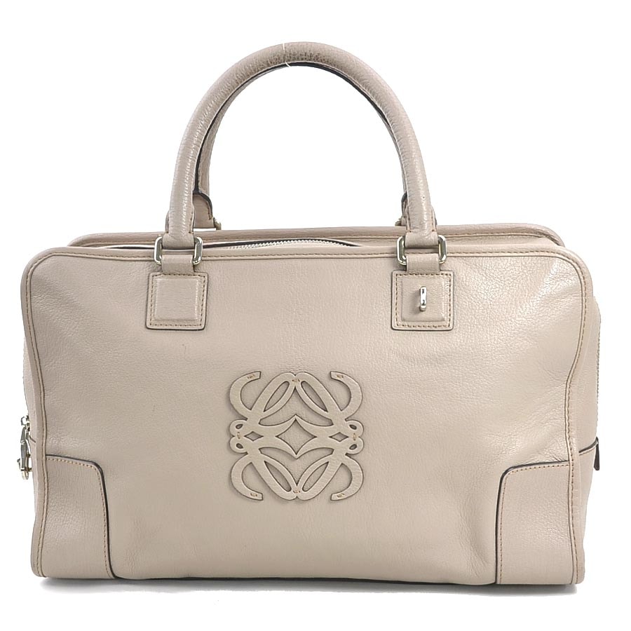 ロエベ LOEWE ハンドバッグ アマソナ36 レザー ピンクベージュ レディース【中古】 h30719a