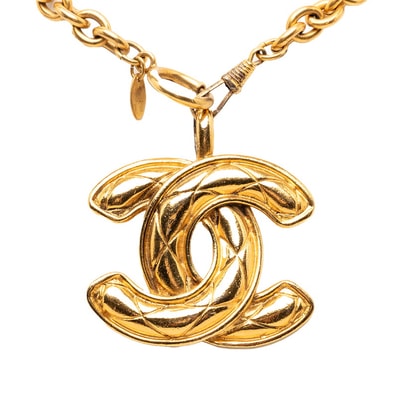 シャネル マトラッセ ココマーク チェーン ネックレス ゴールド メッキ レディース CHANEL 【中古】
