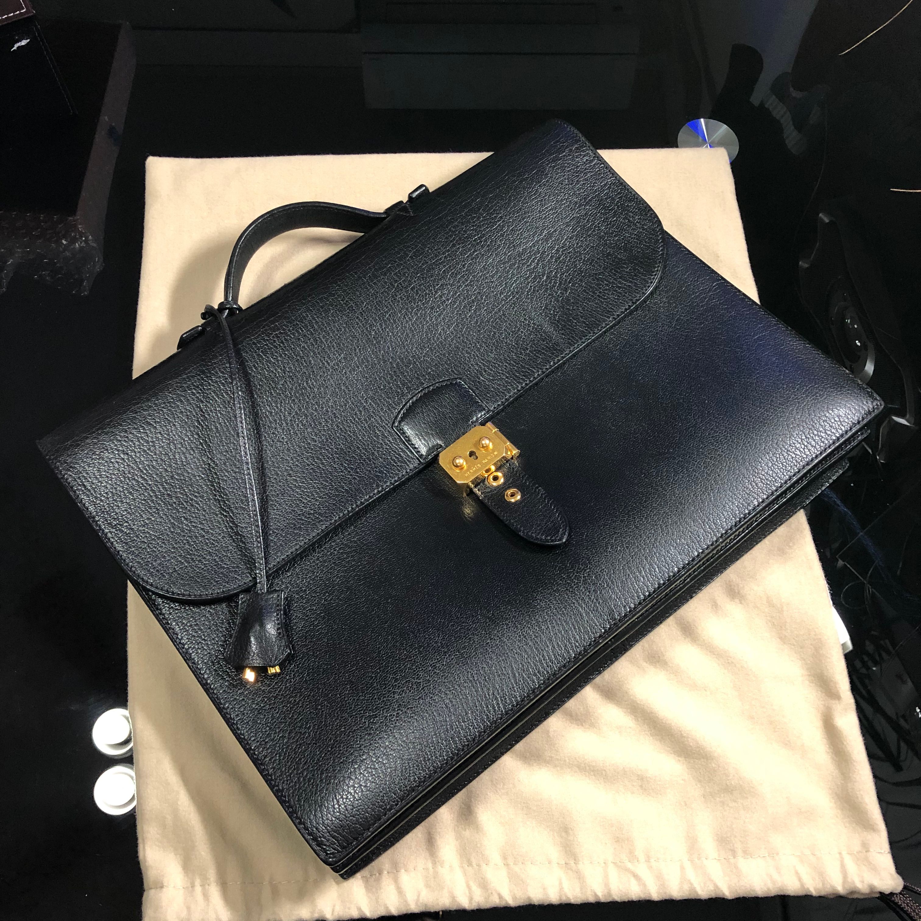 エルメス サックアデペッシュ38 ビジネス　ブリーフケース シェーブル
