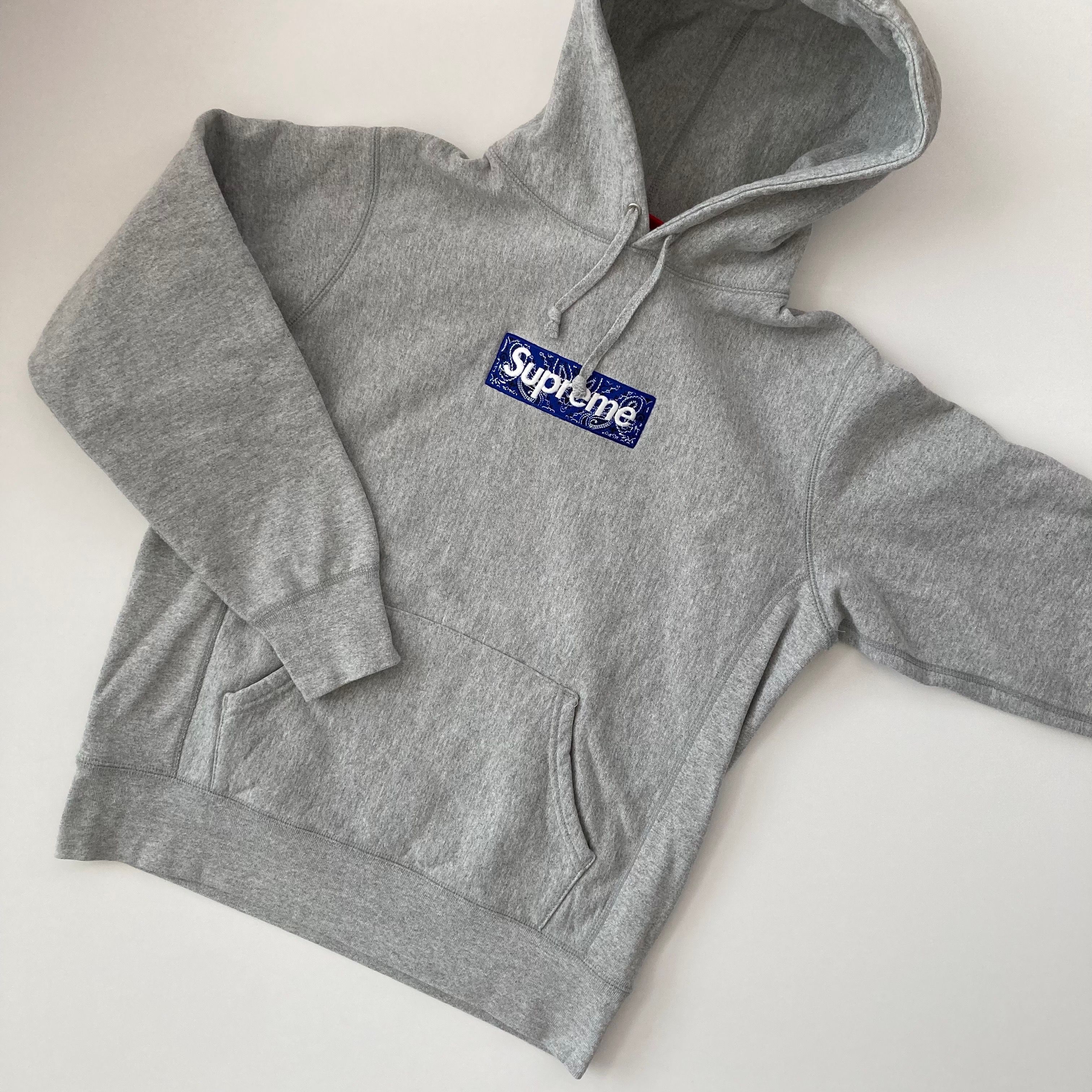Supreme Bandana Box Logo Hooded Sweatshirt "Grey"