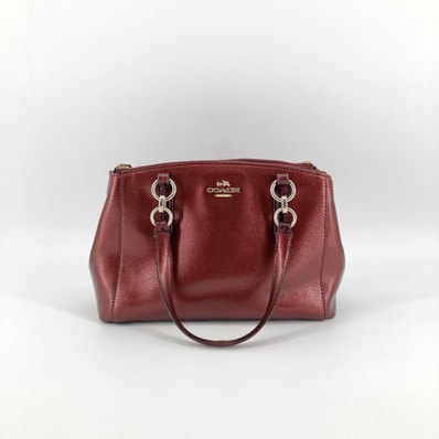 COACH(コーチ) ミニクリスティ キャリーオール ショルダー付 2way F55515 ハンドバッグ ボルドー