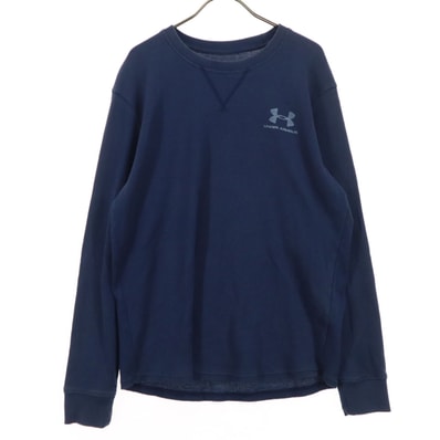 UNDER ARMOUR アンダーアーマー ワンポイントロゴ 長袖 サーマル ワッフル カットソー M ネイビー
