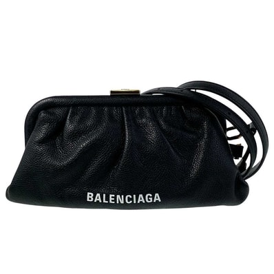 BALENCIAGA バレンシアガ Cloud XS クラウド 2WAY ショルダーバッグ 618895 レザー ブラック レディース【中古】