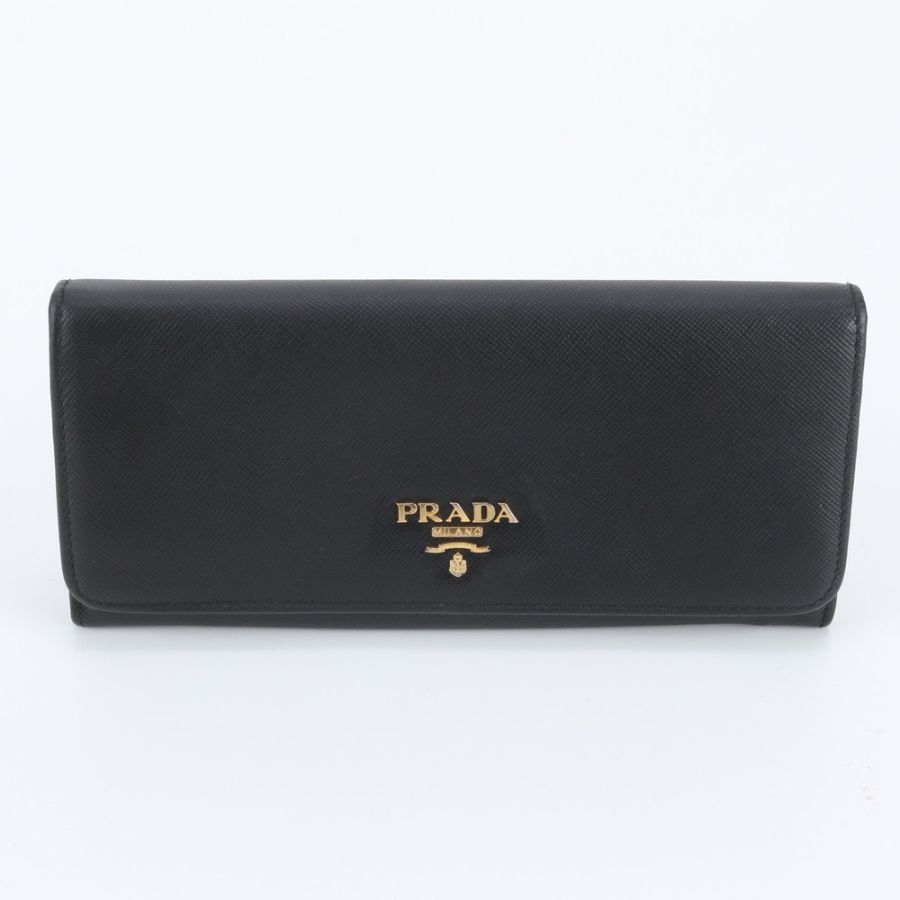 PRADA Large Saffiano Leather Wallet "Black"