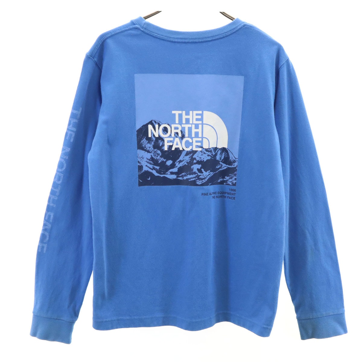 THE NORTH FACE ノースフェイス バックプリント 長袖 Tシャツ M ブルー NTW32344 アウトドア ロンT