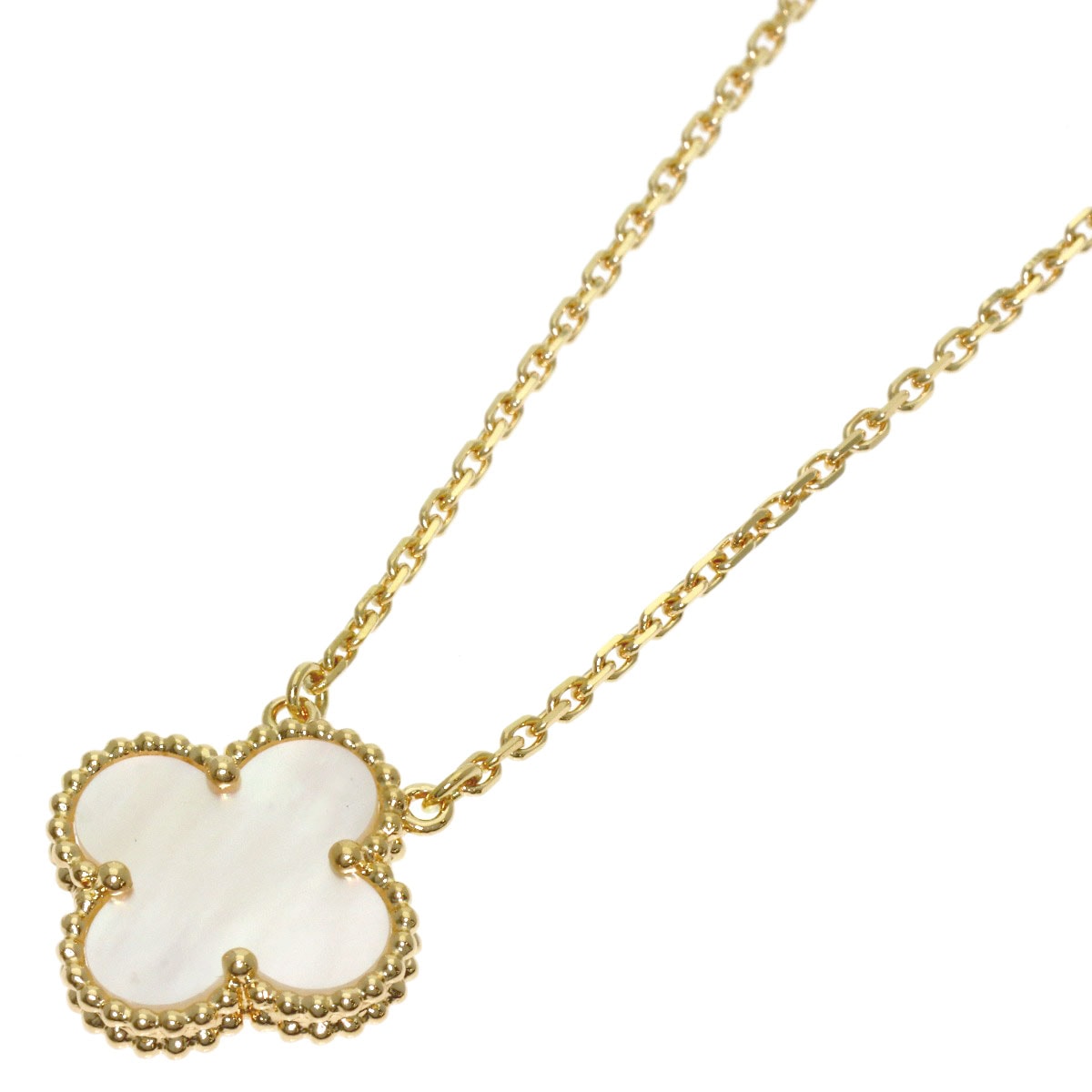 Van Cleef & Arpels ヴァンクリーフ&アーペル ヴィンテージ アルハンブラ ホワイトシェル ネックレス K18YG レディース [中古]