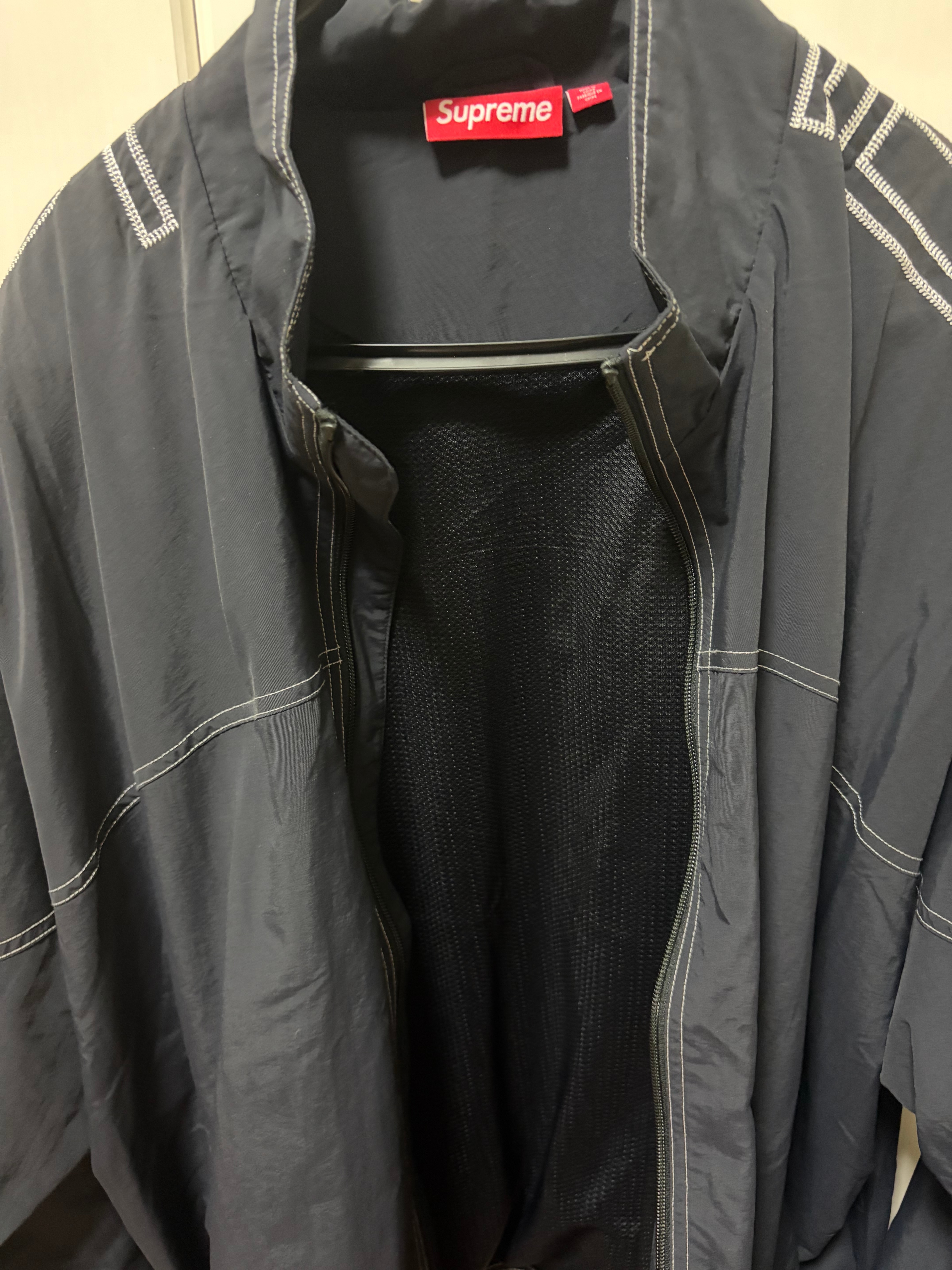 Supreme Spellout Embroidered Track Jacket "Black"