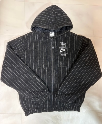 Stussy x Nike Striped Wool Jacket "Black"