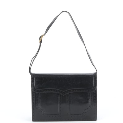 イヴ サンローラン YSL リザード エンボスショルダーバッグ