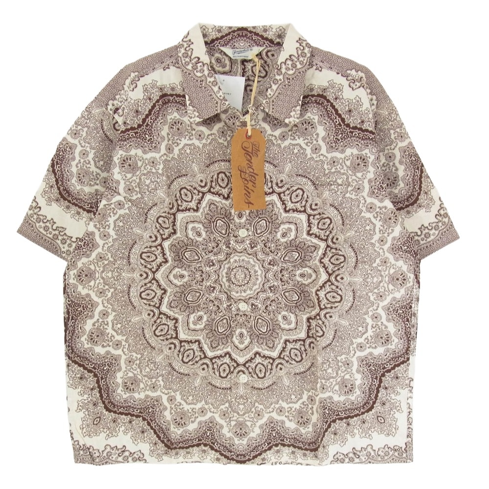TENDERLOIN テンダーロイン 半袖シャツ T-PAISLEY SHT ペイズリー柄 半袖 オープンカラーシャツ BROWN ブラウン系 M【中古】